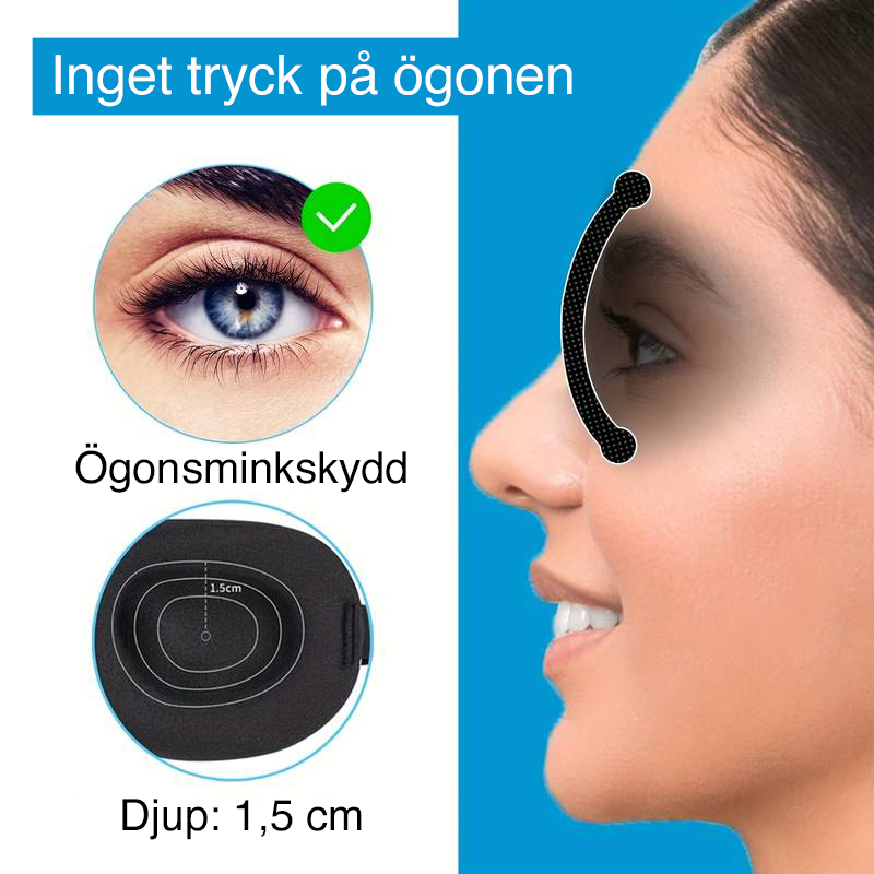 Mörkläggande sömnmask för rygg- och sidosovare