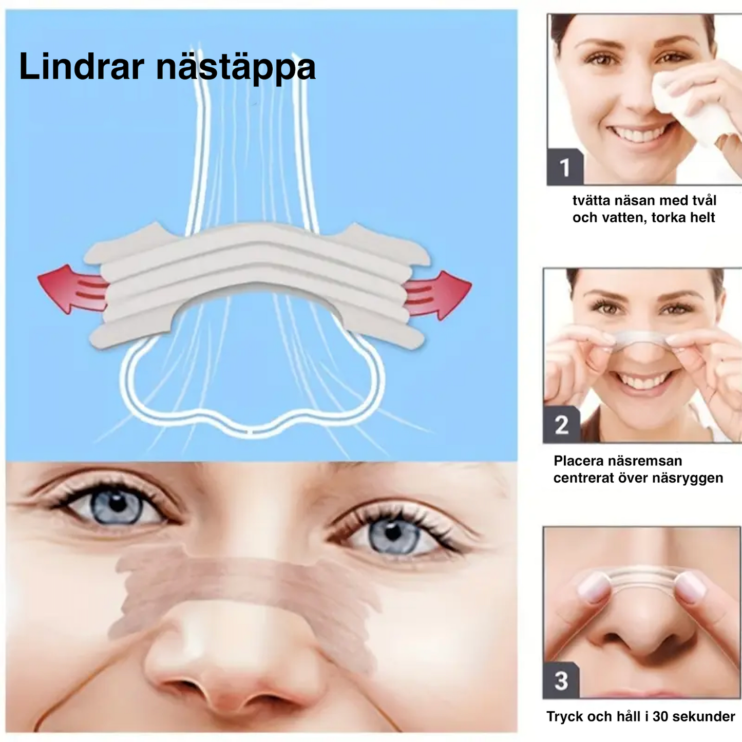 Anti-snarkremsor – Nässkydd för bättre sömn och fri andning (20 st)