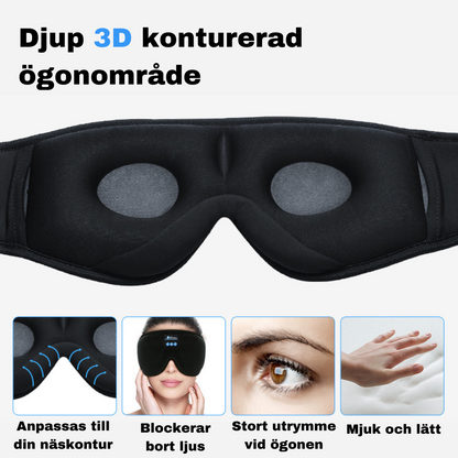 Sovmask med hörlurar för djupare sömn